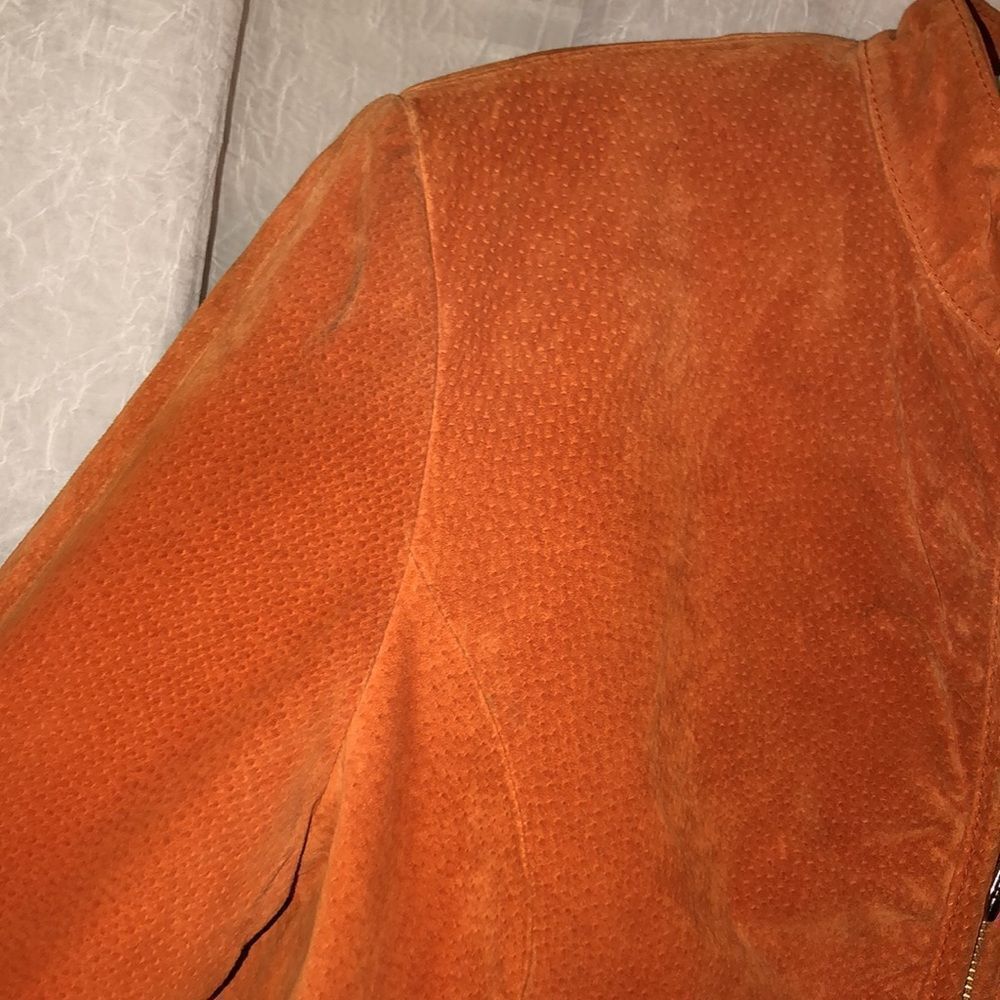 Wilsons Leather XL Burnt Orange Genuine Suede Leather Jacket - Picture 6 of 17